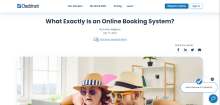 Online booking platform interface